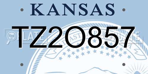 TZ2O857 Kansas License Plate