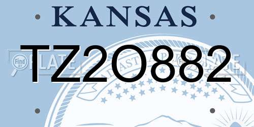 TZ2O882 Kansas License Plate