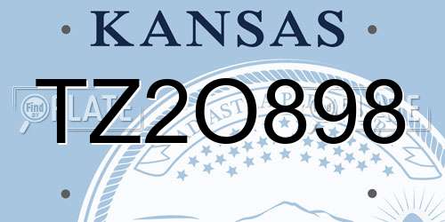 TZ2O898 Kansas License Plate