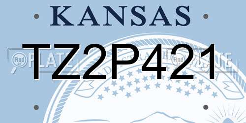 TZ2P421 Kansas License Plate