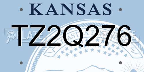 TZ2Q276 Kansas License Plate