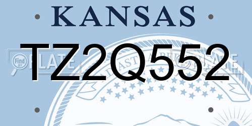 TZ2Q552 Kansas License Plate