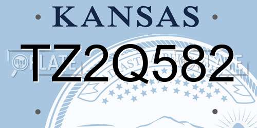 TZ2Q582 Kansas License Plate