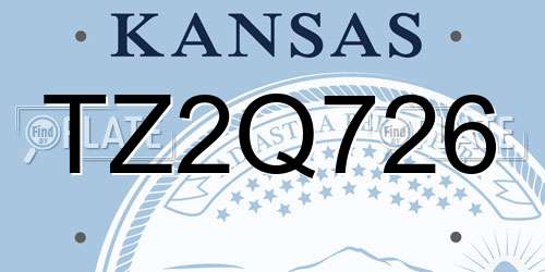 TZ2Q726 Kansas License Plate