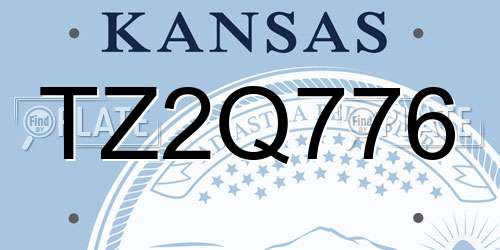 TZ2Q776 Kansas License Plate