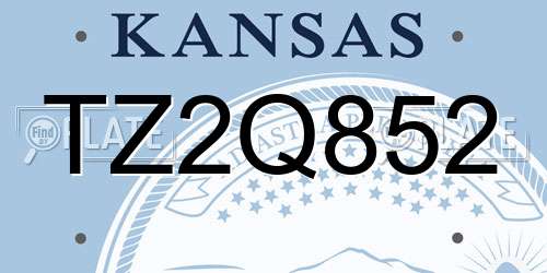 TZ2Q852 Kansas License Plate