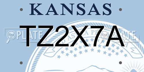 TZ2X7A Kansas License Plate