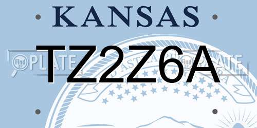 TZ2Z6A Kansas License Plate