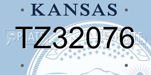 TZ32076 Kansas License Plate