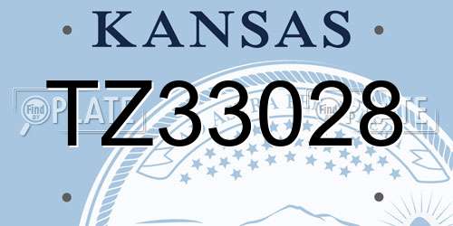 TZ33028 Kansas License Plate