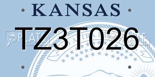 TZ3T026 Kansas License Plate