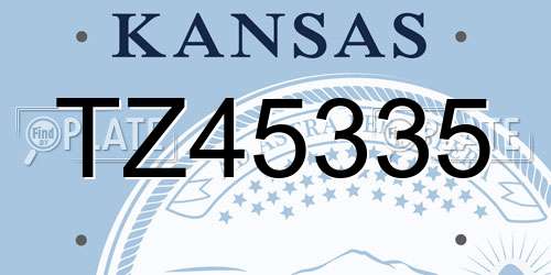 TZ45335 Kansas License Plate