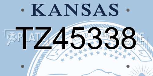 TZ45338 Kansas License Plate