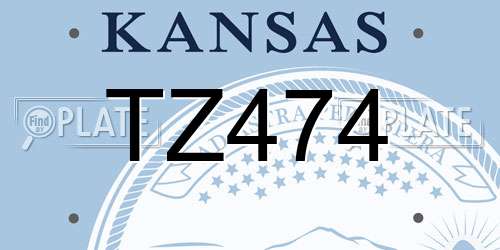 TZ474 Kansas License Plate