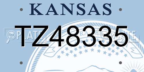 TZ48335 Kansas License Plate