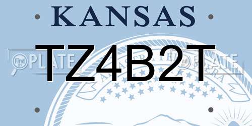 TZ4B2T Kansas License Plate