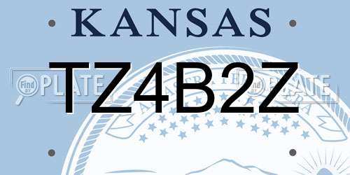TZ4B2Z Kansas License Plate
