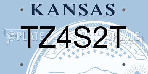 TZ4S2T Kansas License Plate