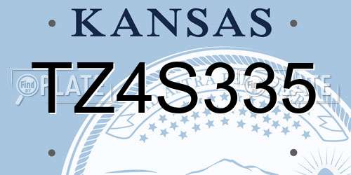TZ4S335 Kansas License Plate