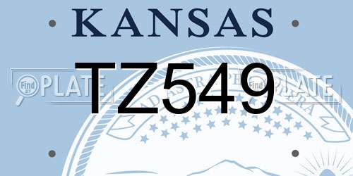 TZ549 Kansas License Plate