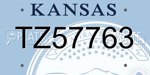 TZ57763 Kansas License Plate
