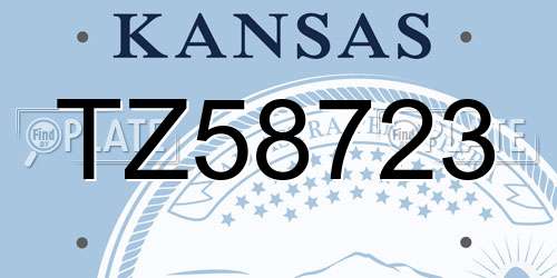 TZ58723 Kansas License Plate