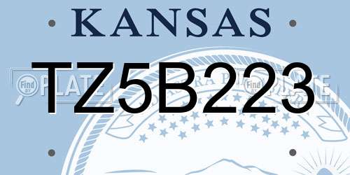 TZ5B223 Kansas License Plate