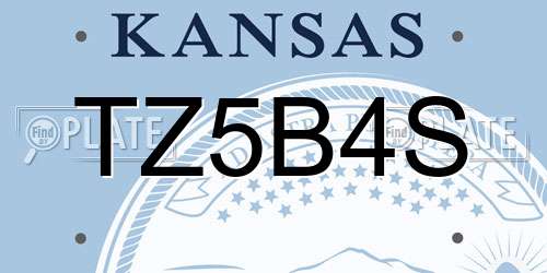 TZ5B4S Kansas License Plate