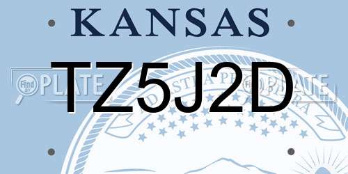 TZ5J2D Kansas License Plate