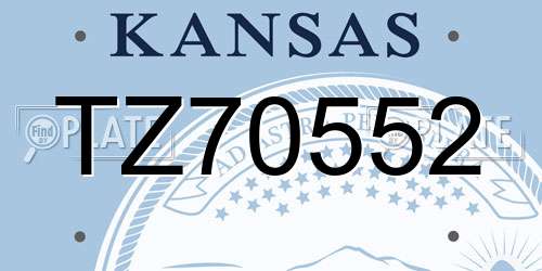 TZ70552 Kansas License Plate