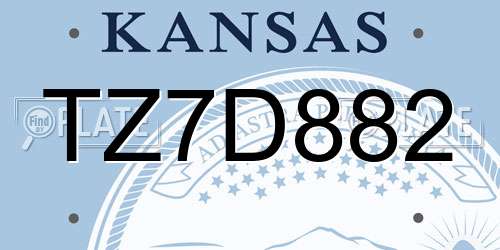 TZ7D882 Kansas License Plate