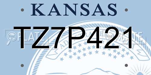 TZ7P421 Kansas License Plate