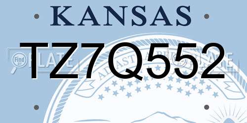 TZ7Q552 Kansas License Plate