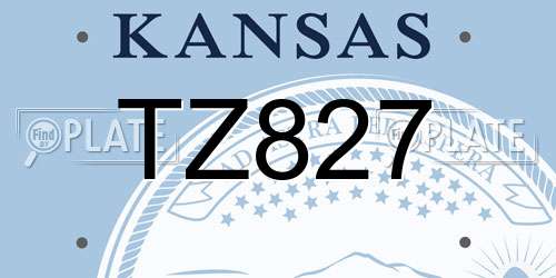 TZ827 Kansas License Plate