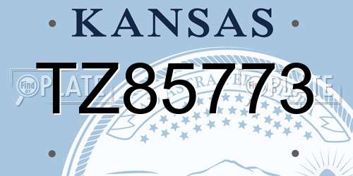 TZ85773 Kansas License Plate