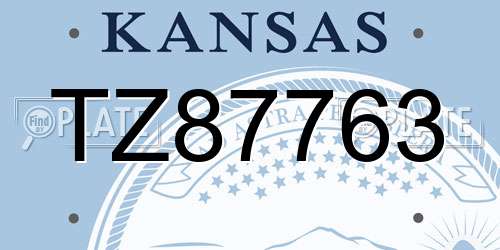 TZ87763 Kansas License Plate