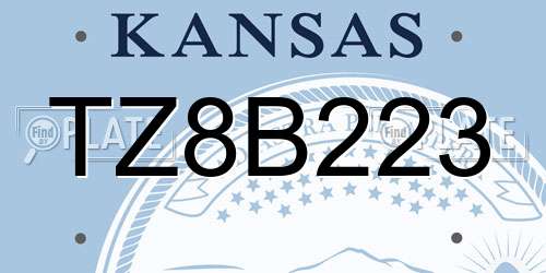 TZ8B223 Kansas License Plate