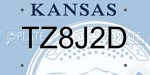 TZ8J2D Kansas License Plate