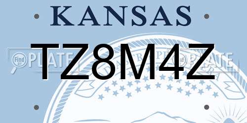 TZ8M4Z Kansas License Plate