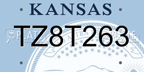 TZ8T263 Kansas License Plate