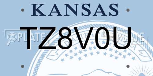 TZ8V0U Kansas License Plate