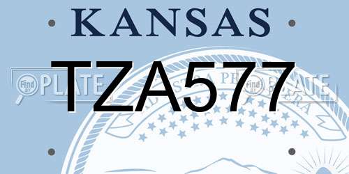 TZA577 Kansas License Plate