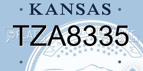 TZA8335 Kansas License Plate