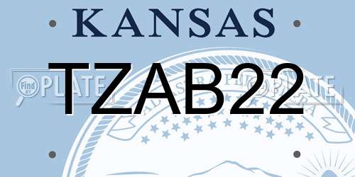 TZAB22 Kansas License Plate