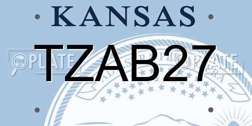 TZAB27 Kansas License Plate