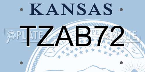 TZAB72 Kansas License Plate