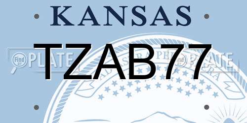 TZAB77 Kansas License Plate