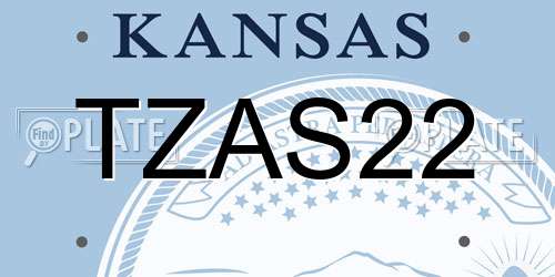 TZAS22 Kansas License Plate