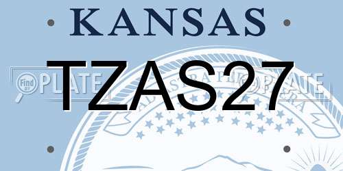 TZAS27 Kansas License Plate