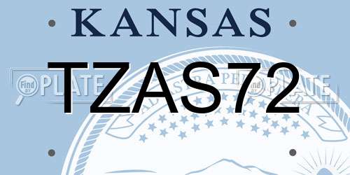 TZAS72 Kansas License Plate
